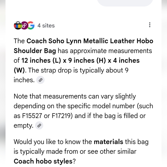 Coach Metallic Cream Shoulder Bag - Picture 8 of 9